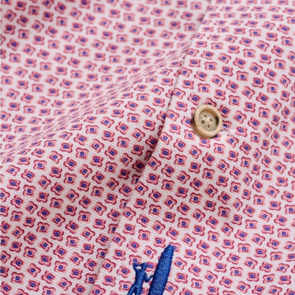 NWT Johnnie-O Caspian Hangin' Out Abstract Short Sleeve Button Shirt L - Picture 10 of 11